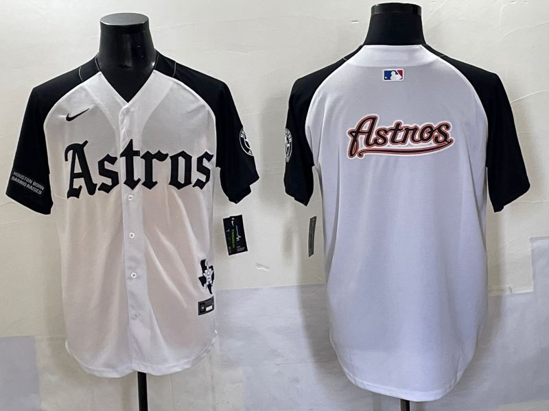 Men 2025 Houston Astros Blank White Black Five generations Joint Name Nike MLB Jersey style 22
